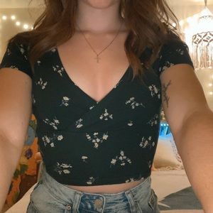 Emerald Floral Crop top 💚